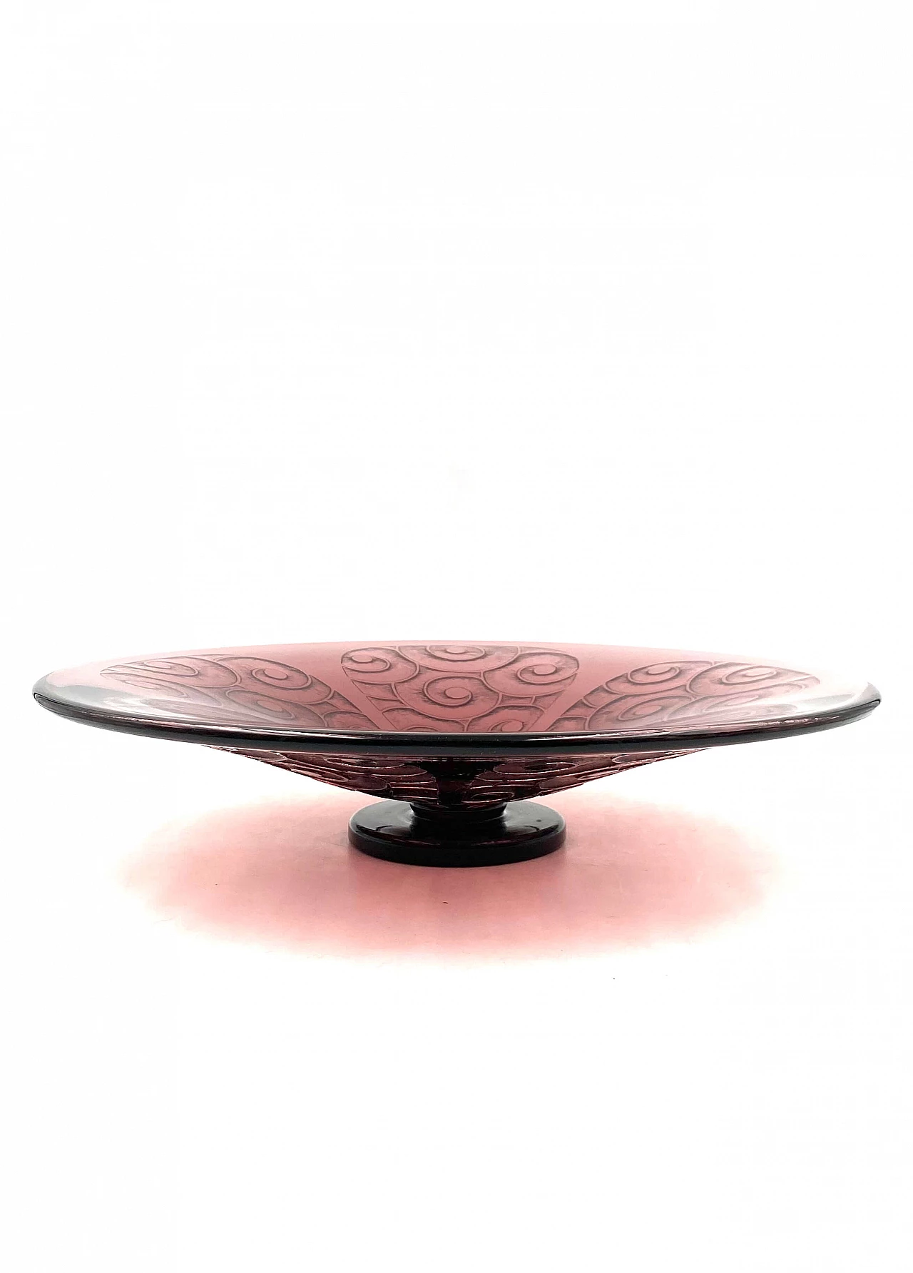 Centrotavola in vetro viola di Charles Schneider per Le Verre Francais, anni '30 9