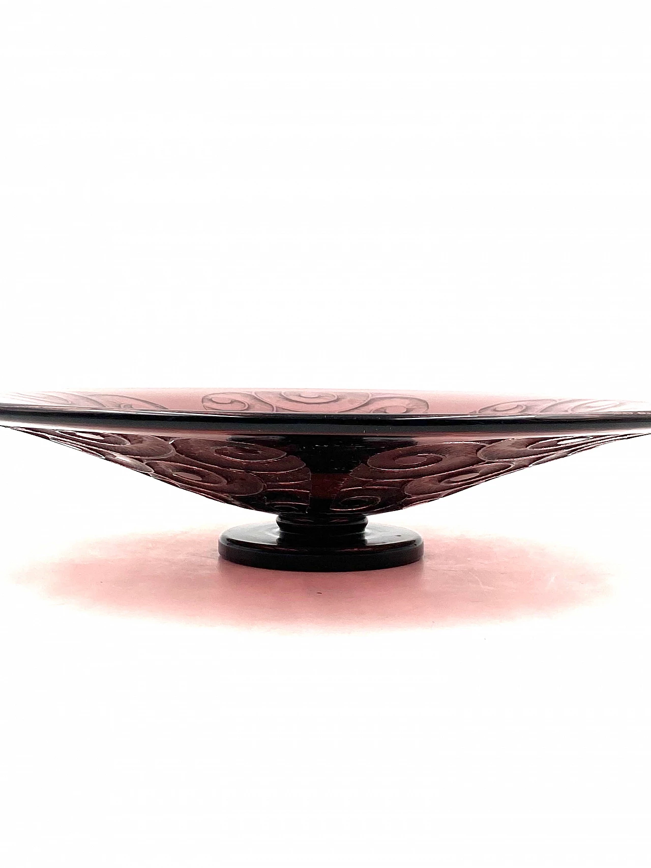 Centrotavola in vetro viola di Charles Schneider per Le Verre Francais, anni '30 11