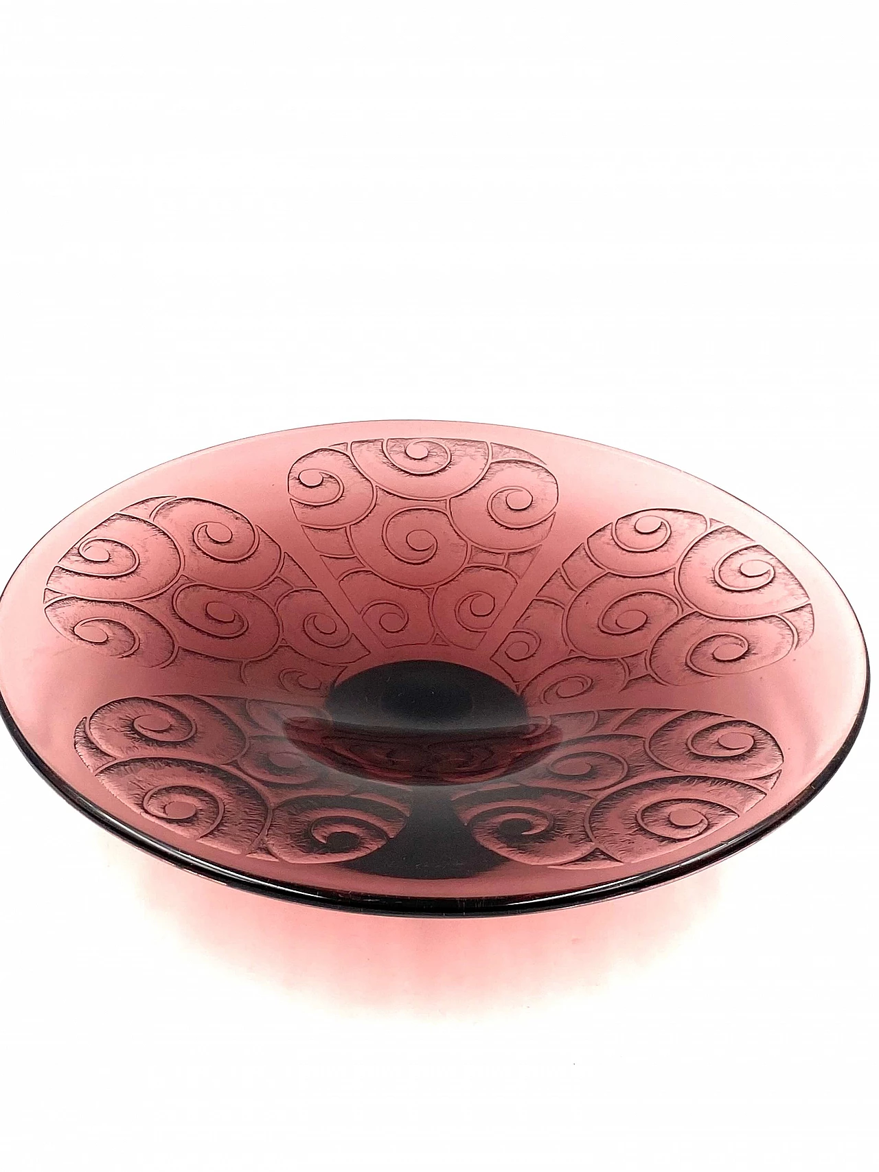 Centrotavola in vetro viola di Charles Schneider per Le Verre Francais, anni '30 13