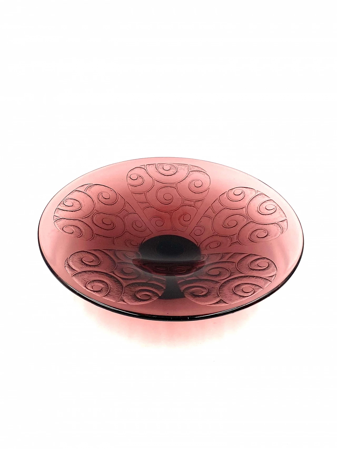 Centrotavola in vetro viola di Charles Schneider per Le Verre Francais, anni '30 14