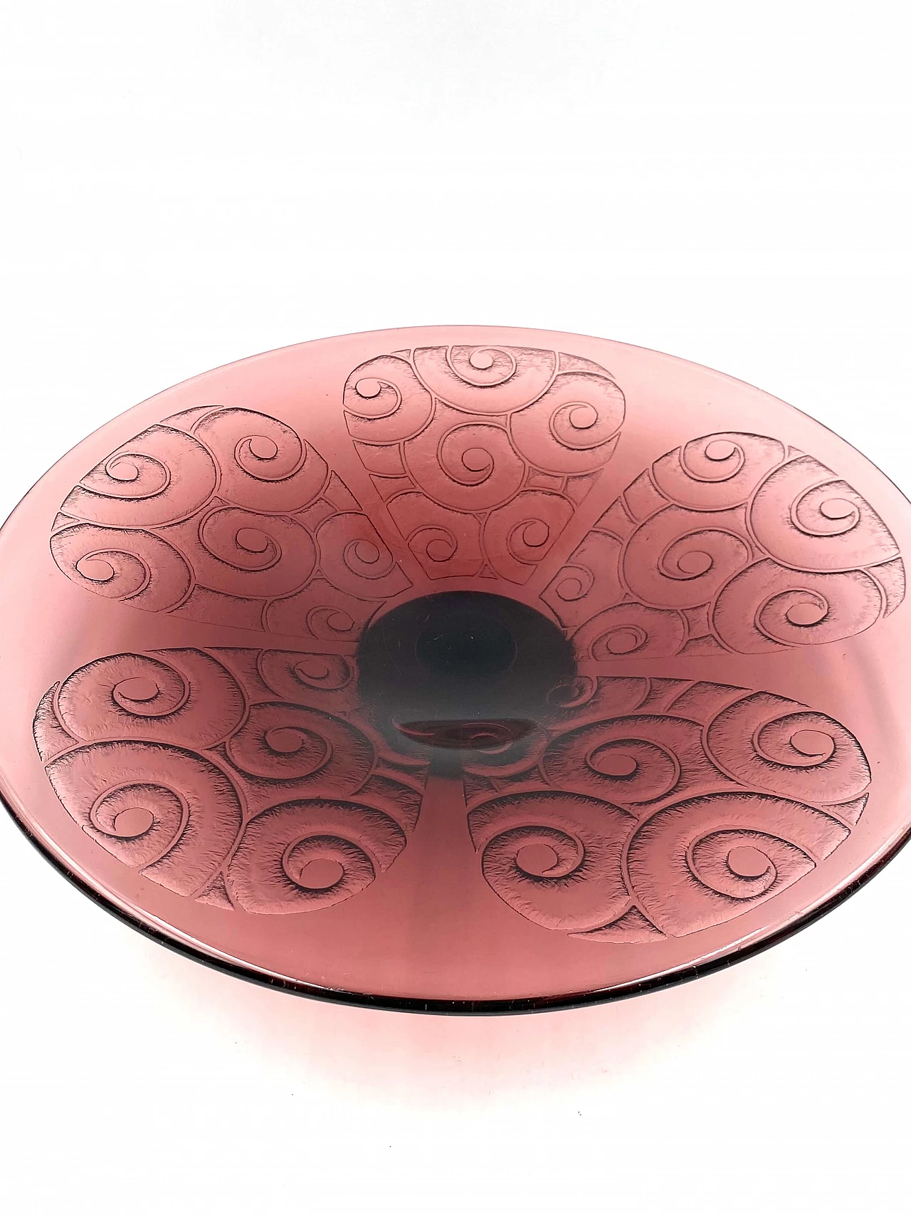 Centrotavola in vetro viola di Charles Schneider per Le Verre Francais, anni '30 16