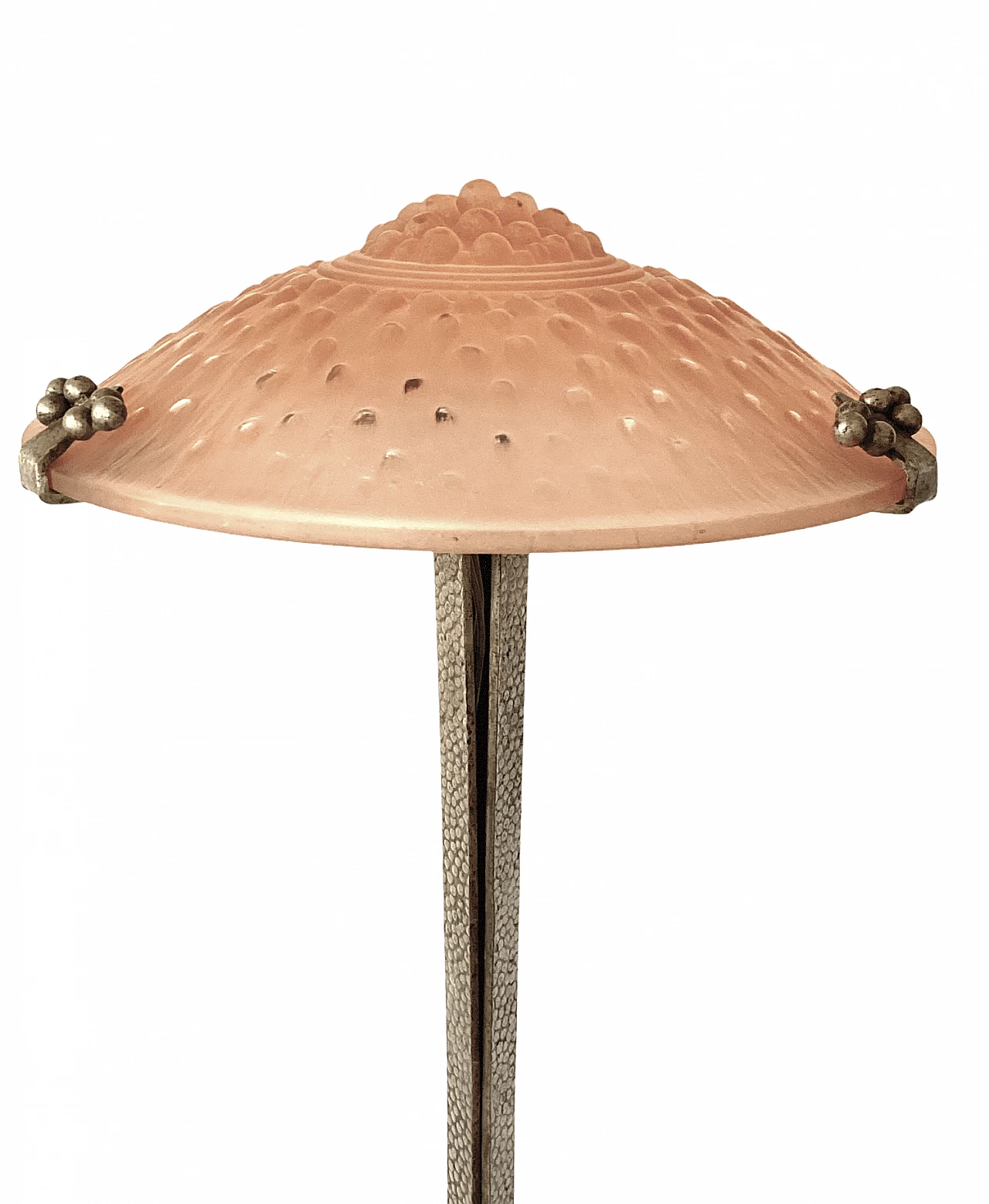 Pink table lamp attributed to Edgar Brandt for Muller Freres Luneville, 1930s 2