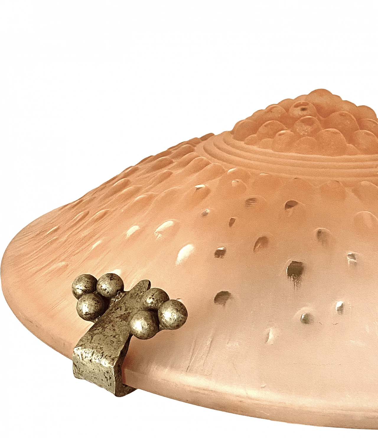 Pink table lamp attributed to Edgar Brandt for Muller Freres Luneville, 1930s 14