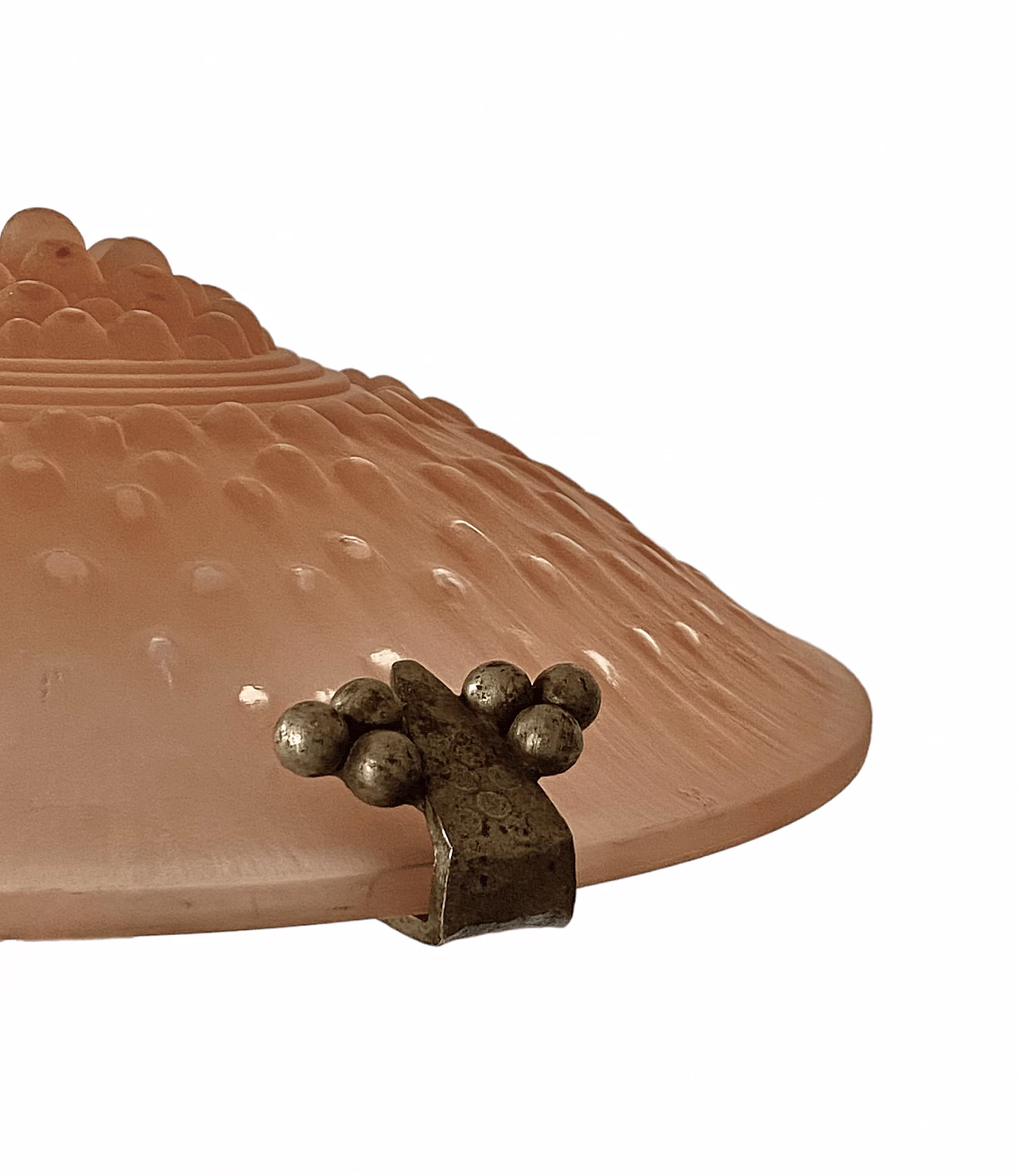 Pink table lamp attributed to Edgar Brandt for Muller Freres Luneville, 1930s 16