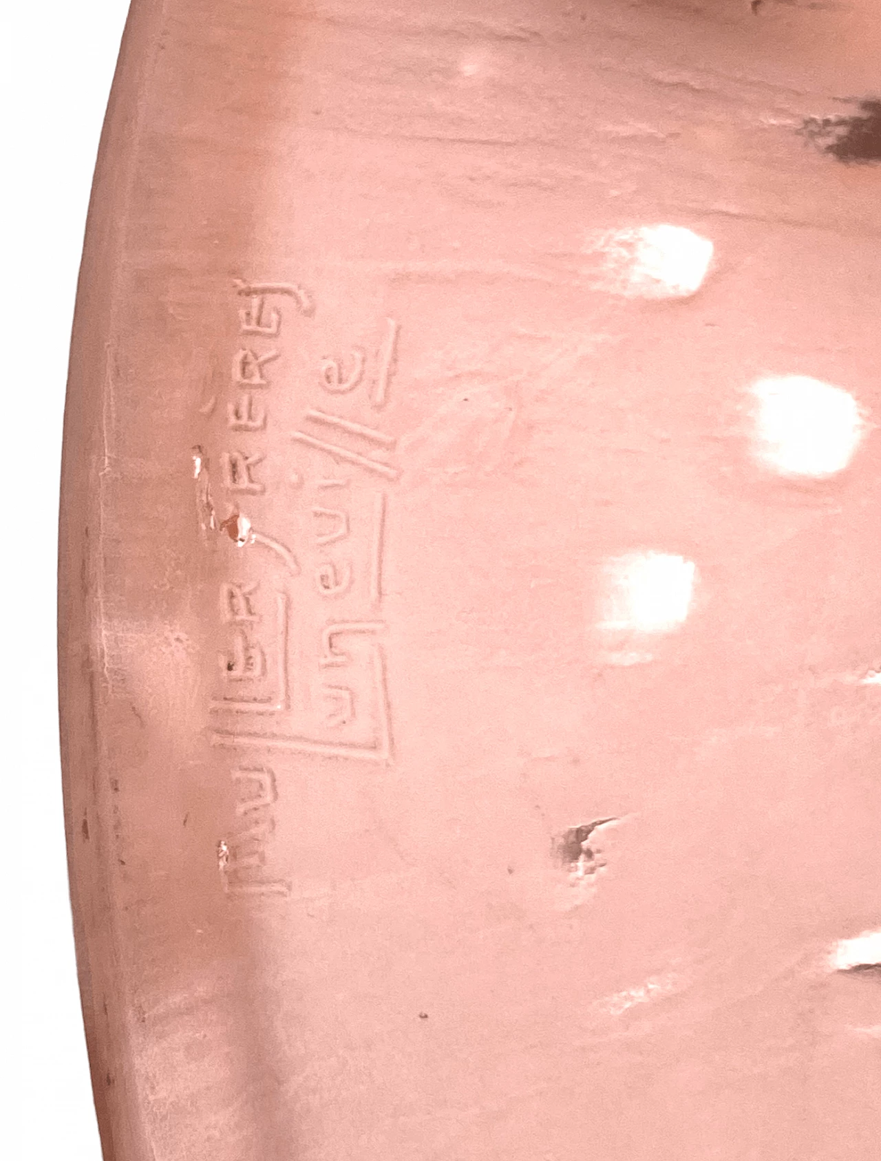 Pink table lamp attributed to Edgar Brandt for Muller Freres Luneville, 1930s 21