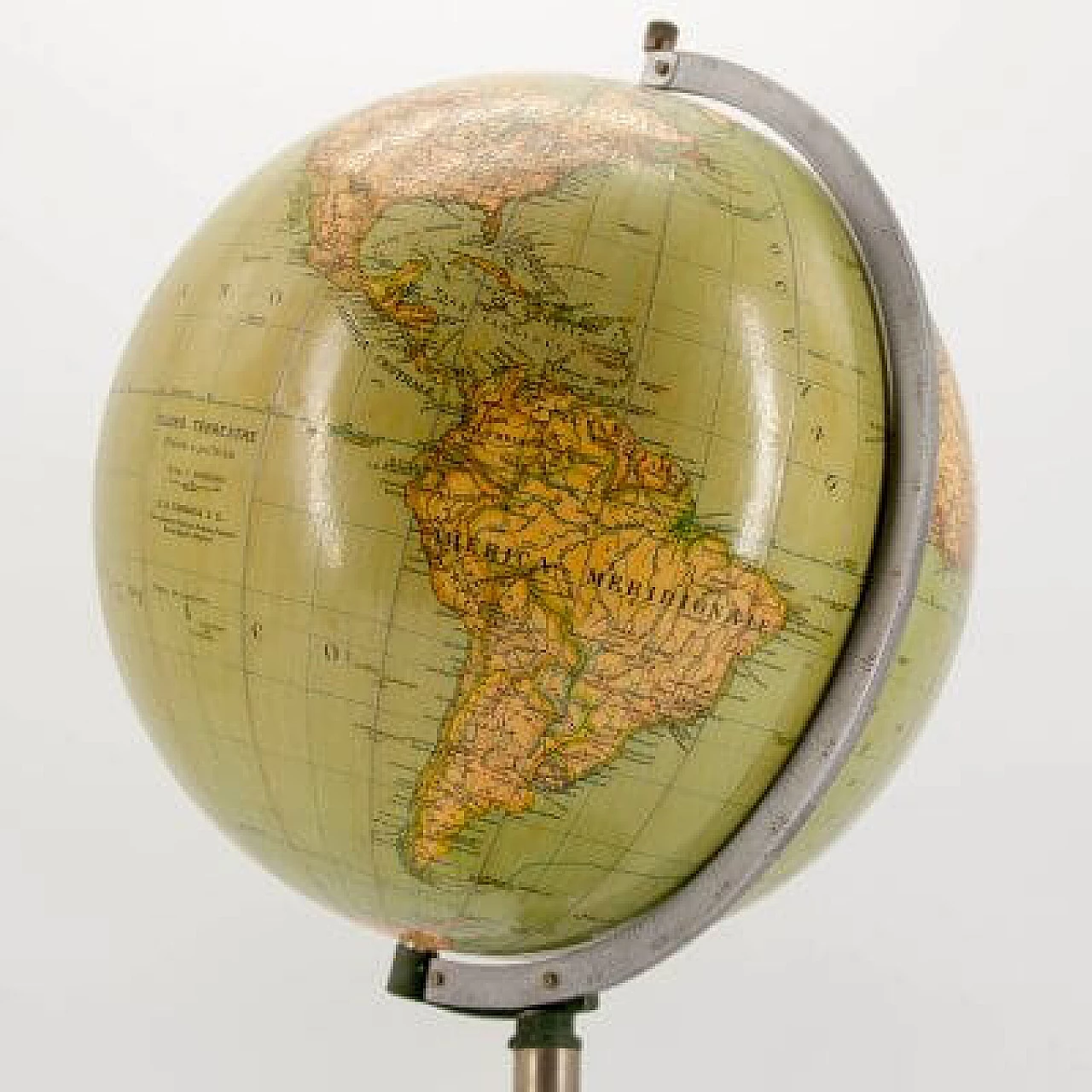 Metal and paper globe by Paravia, 1950s 4
