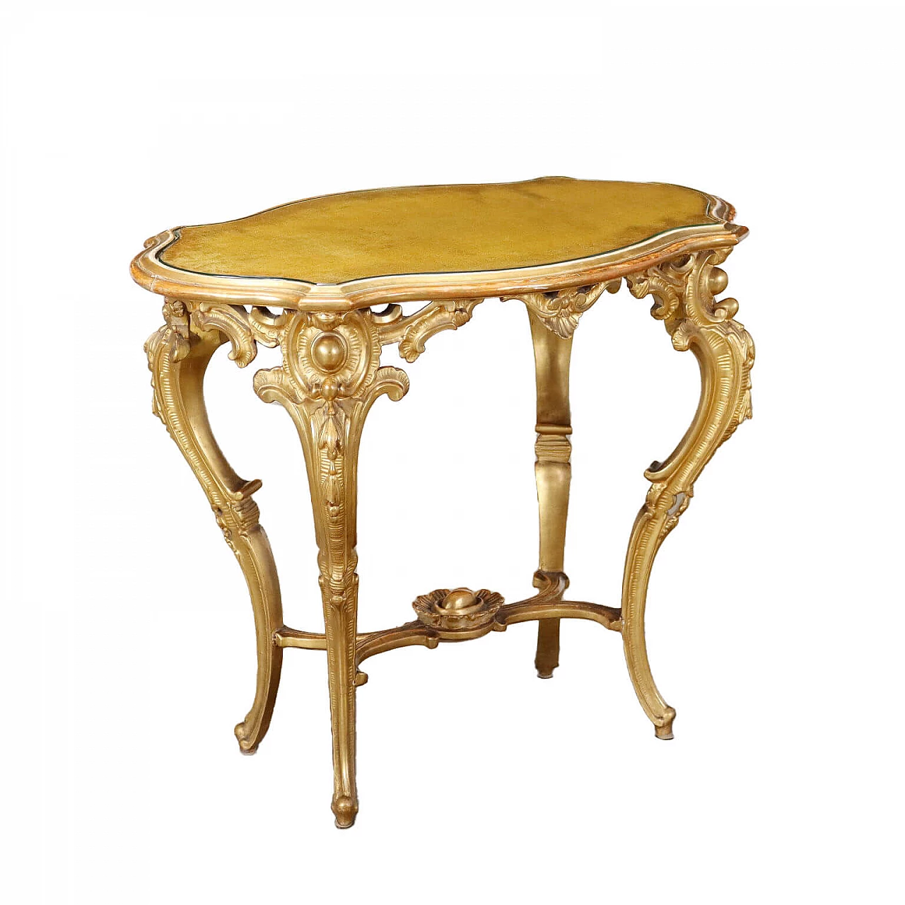 Tavolino dorato in stile Rococò, fine '800 1