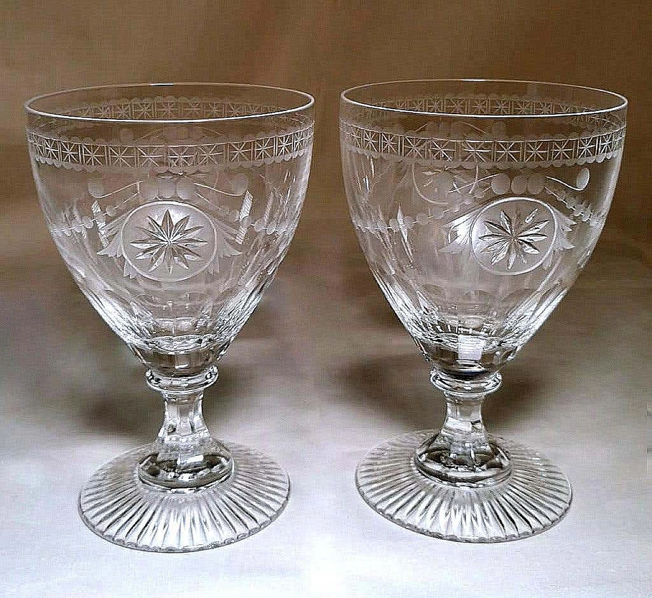 Pair of crystal goblets of the Crystal Collection for Yeoward William, 1990s 1