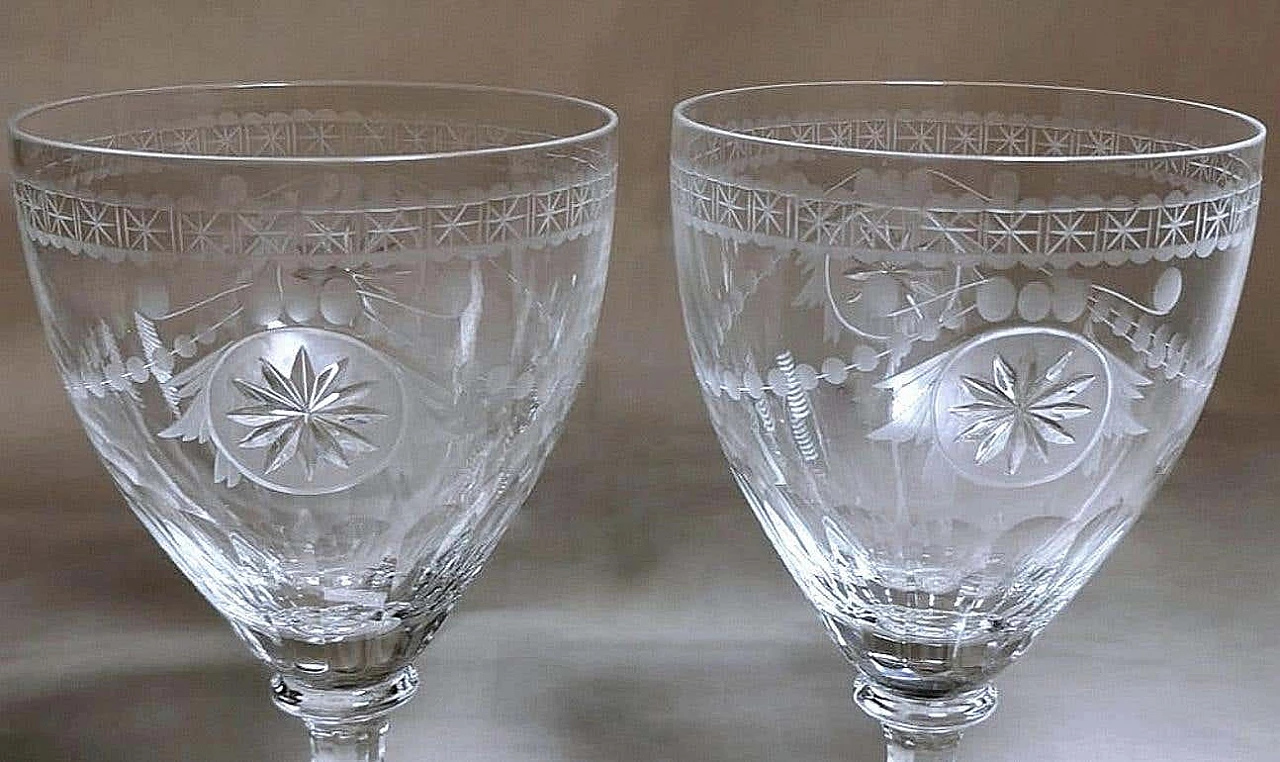 Pair of crystal goblets of the Crystal Collection for Yeoward William, 1990s 2