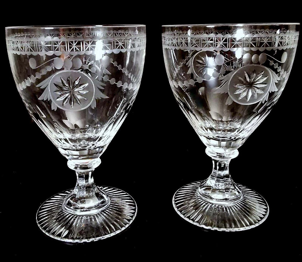 Coppia di calici in cristallo della collezione Crystal per Yeoward William, anni '90 3