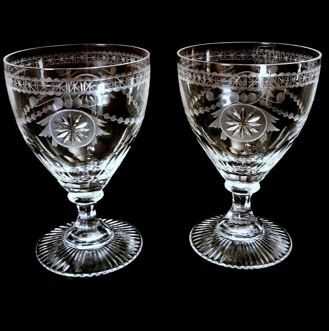 Coppia di calici in cristallo della collezione Crystal per Yeoward William, anni '90 4