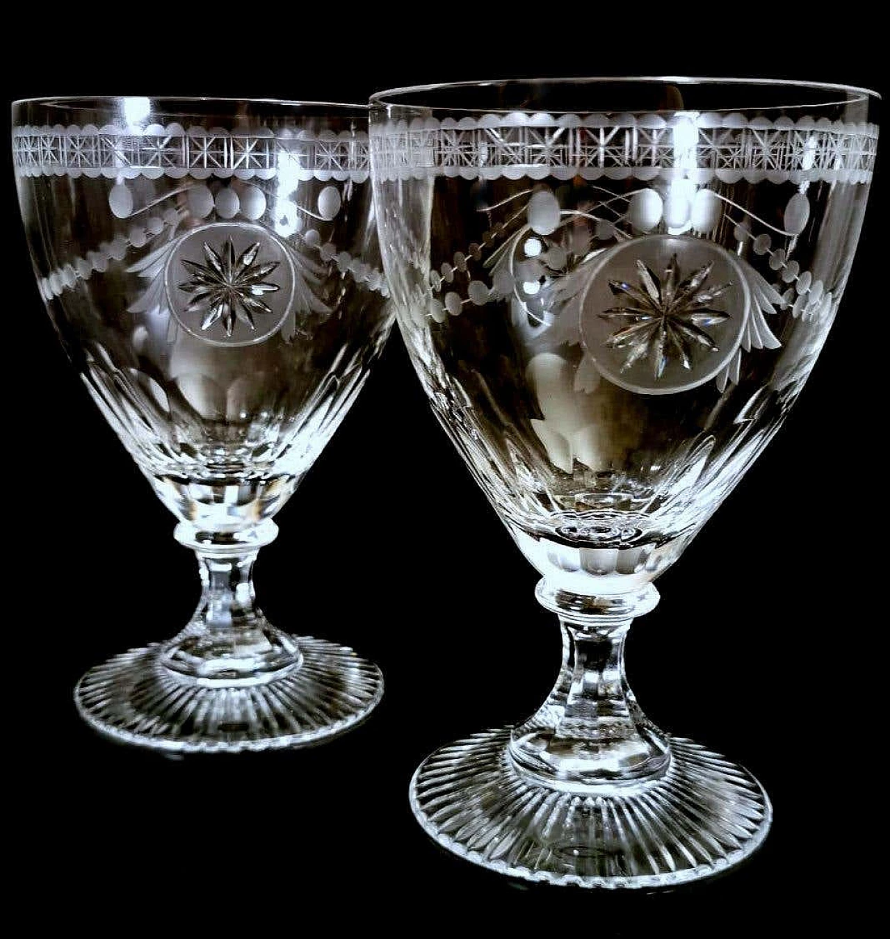 Coppia di calici in cristallo della collezione Crystal per Yeoward William, anni '90 6