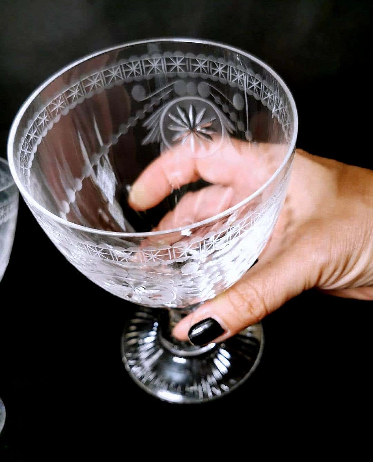 Coppia di calici in cristallo della collezione Crystal per Yeoward William, anni '90 14
