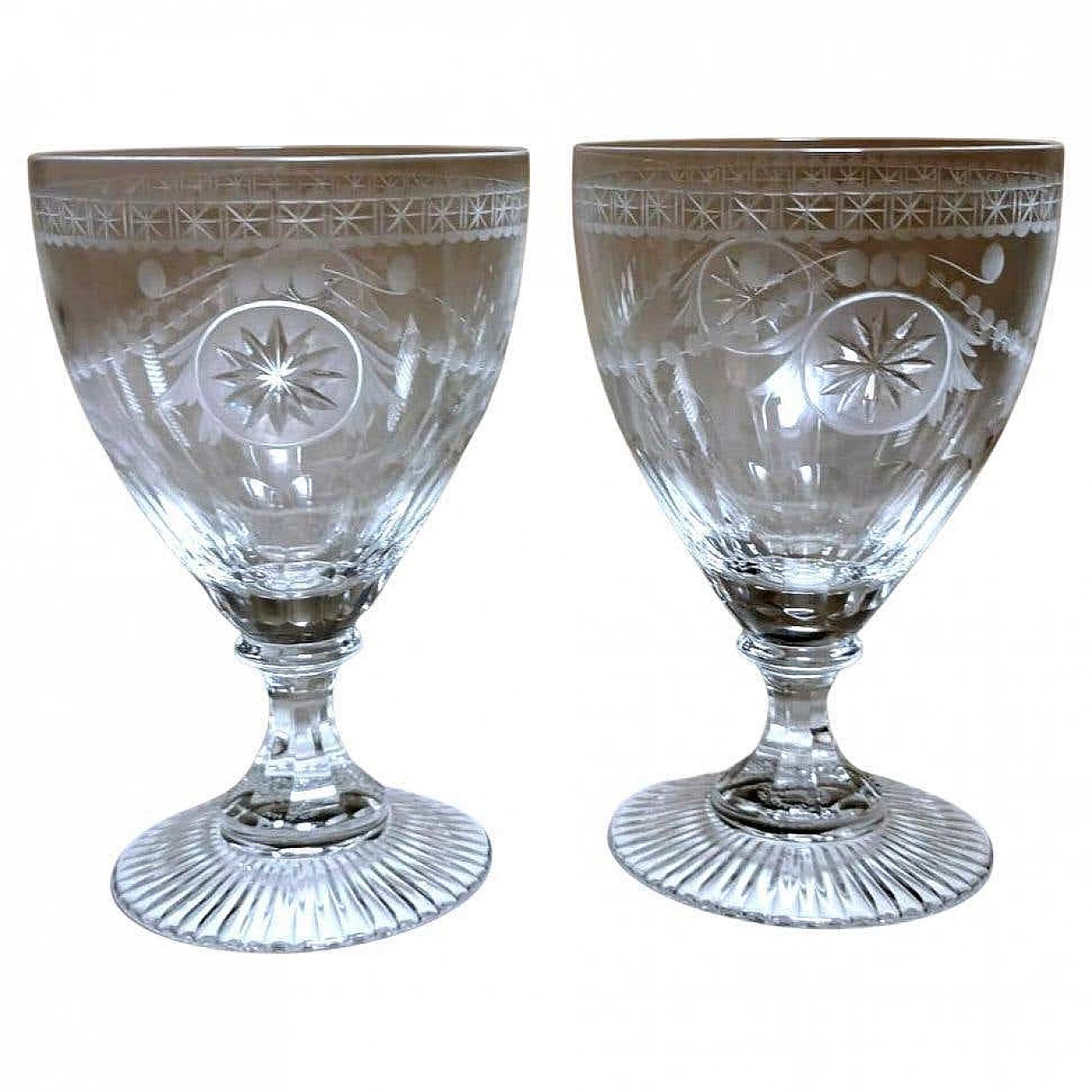 Pair of crystal goblets of the Crystal Collection for Yeoward William, 1990s 15