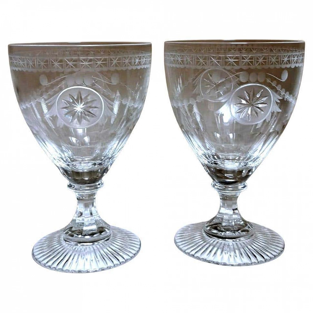Coppia di calici in cristallo della collezione Crystal per Yeoward William, anni '90 15