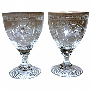 Pair of crystal goblets of the Crystal Collection for Yeoward William, 1990s