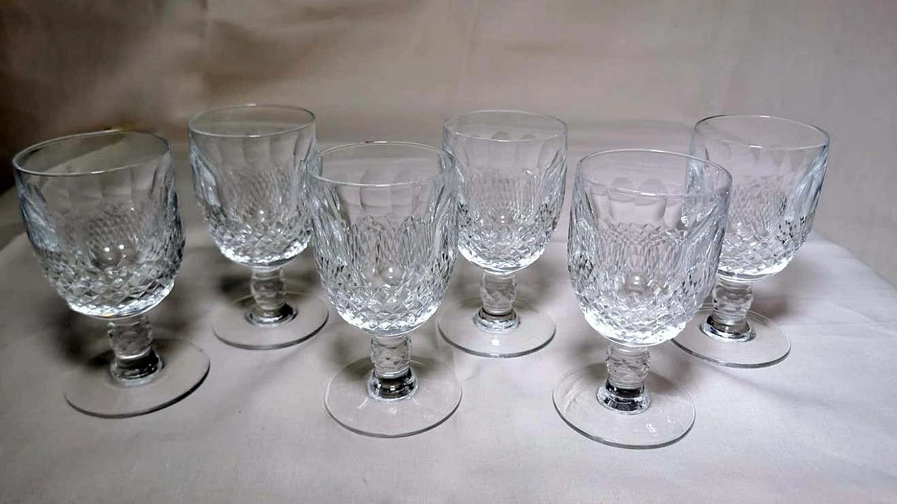 6 Ground crystal liqueur glasses in Beaux-Art style, 1920s 1