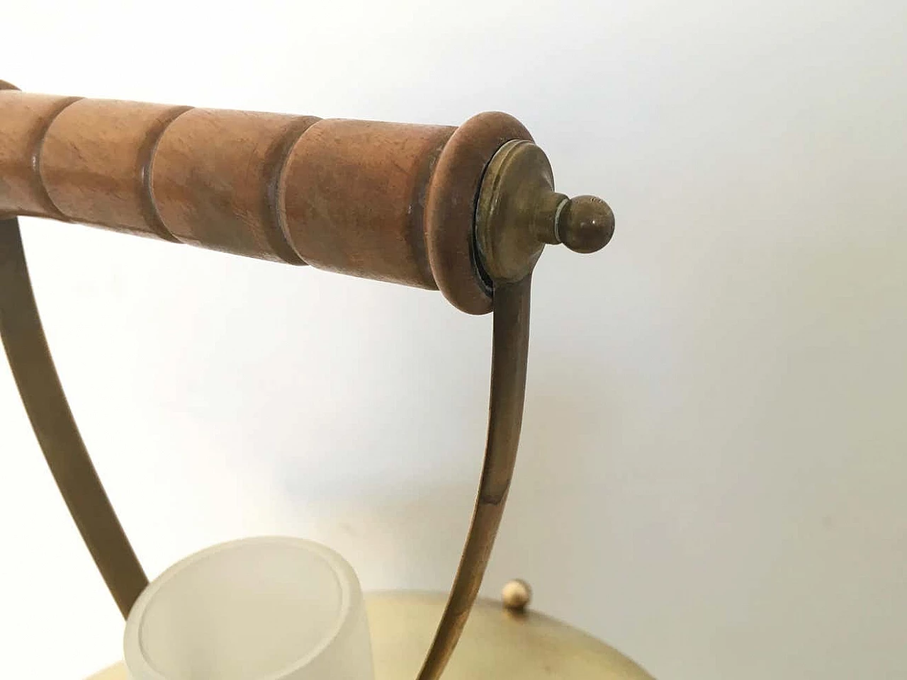 Brass and encased glass lantern table lamp, 1950 5