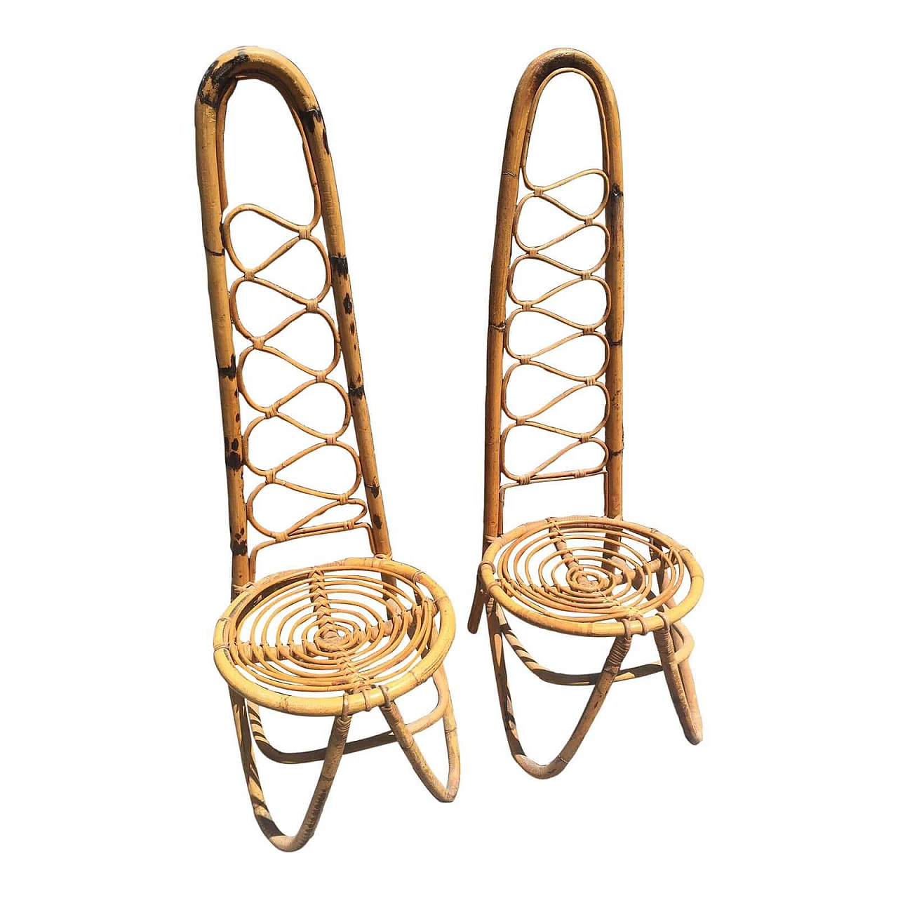 Pair of bamboo chairs by Pierantonio Bonacina, 1960s 4