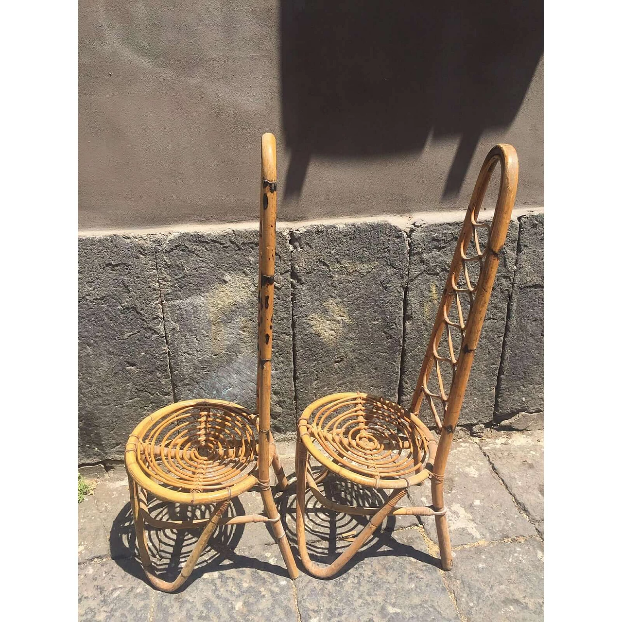 Coppia di sedie in bambù di Pierantonio Bonacina, anni '60 6