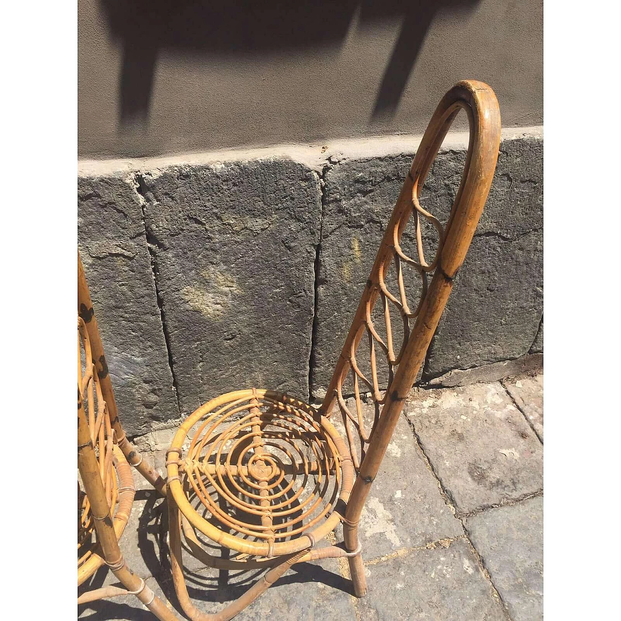 Pair of bamboo chairs by Pierantonio Bonacina, 1960s 9