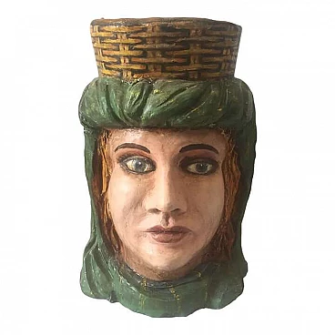 Vaso in terracotta decorato e dipinto a mano, 1880