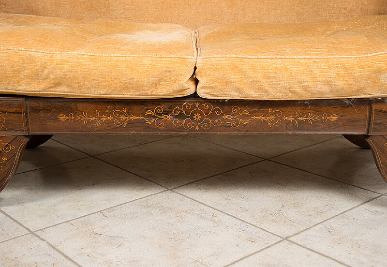 Charles X sofa with maple inlays, 19th century 4