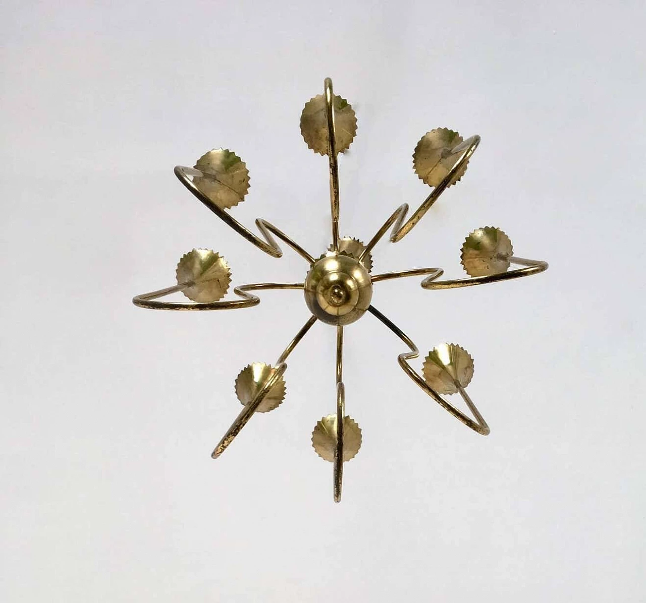 Eight-light brass chandelier attributed to Ulrich, 1940s 6