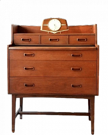 Tavolino da toilette in teak con specchio, anni '50