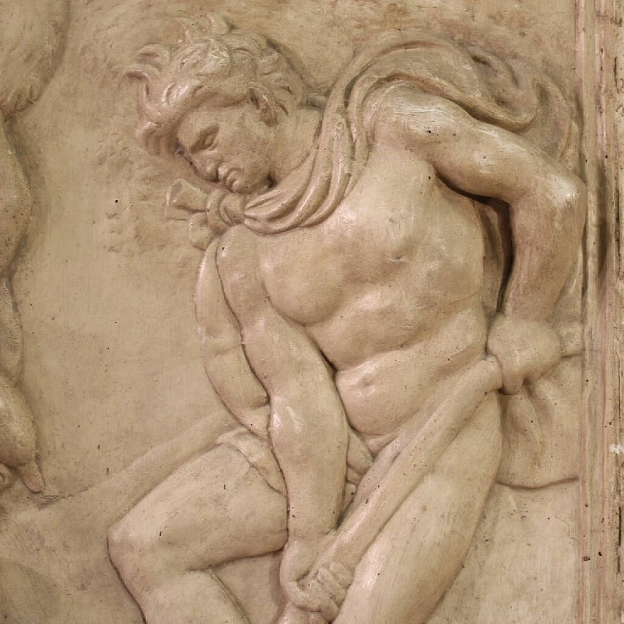 Adam and Eve at work, plaster bas-relief, 1960s 4