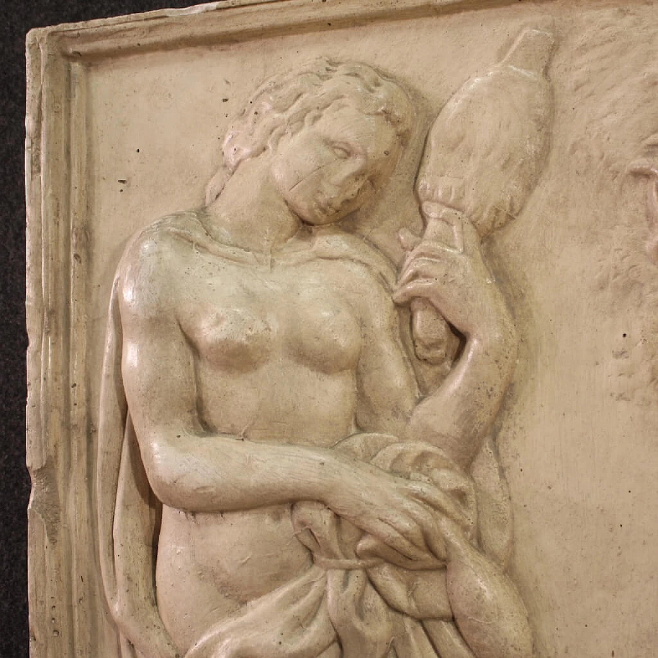 Adamo ed Eva al lavoro, bassorilievo in gesso, anni '60 6