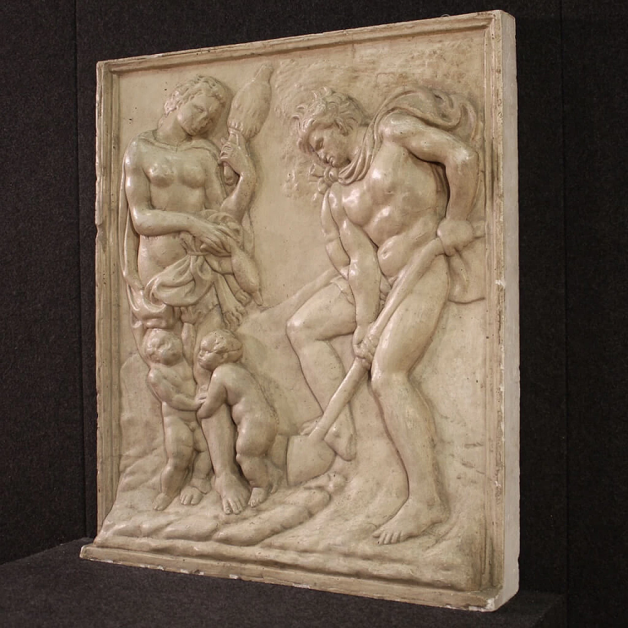 Adam and Eve at work, plaster bas-relief, 1960s 8