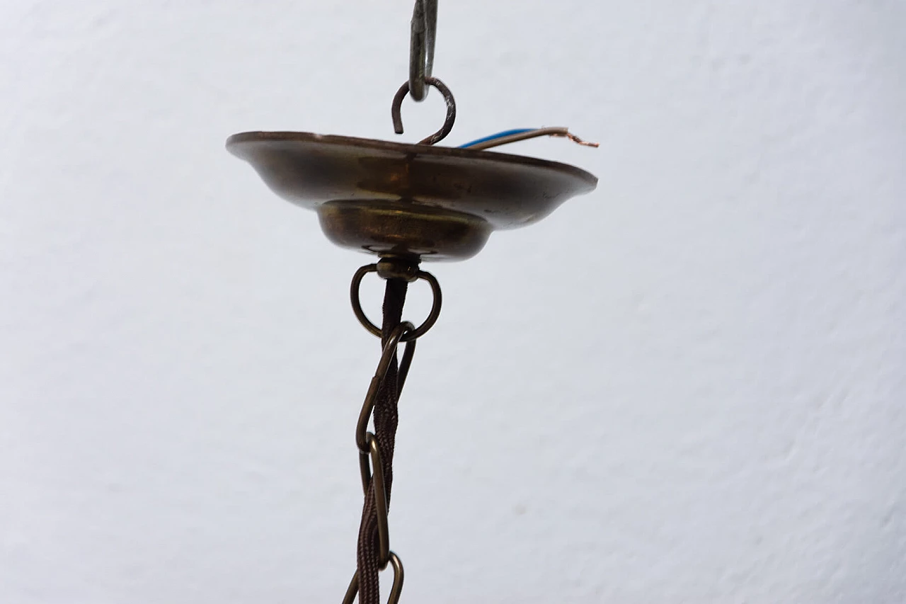 Lanterna Liberty in ottone e vetro, anni '10 10