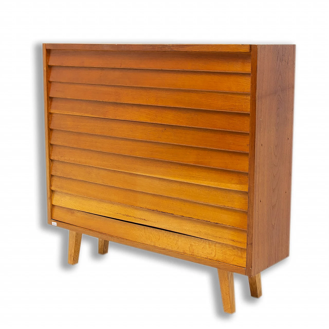 Oak and beech dresser with horizontal slats, 1960s 1