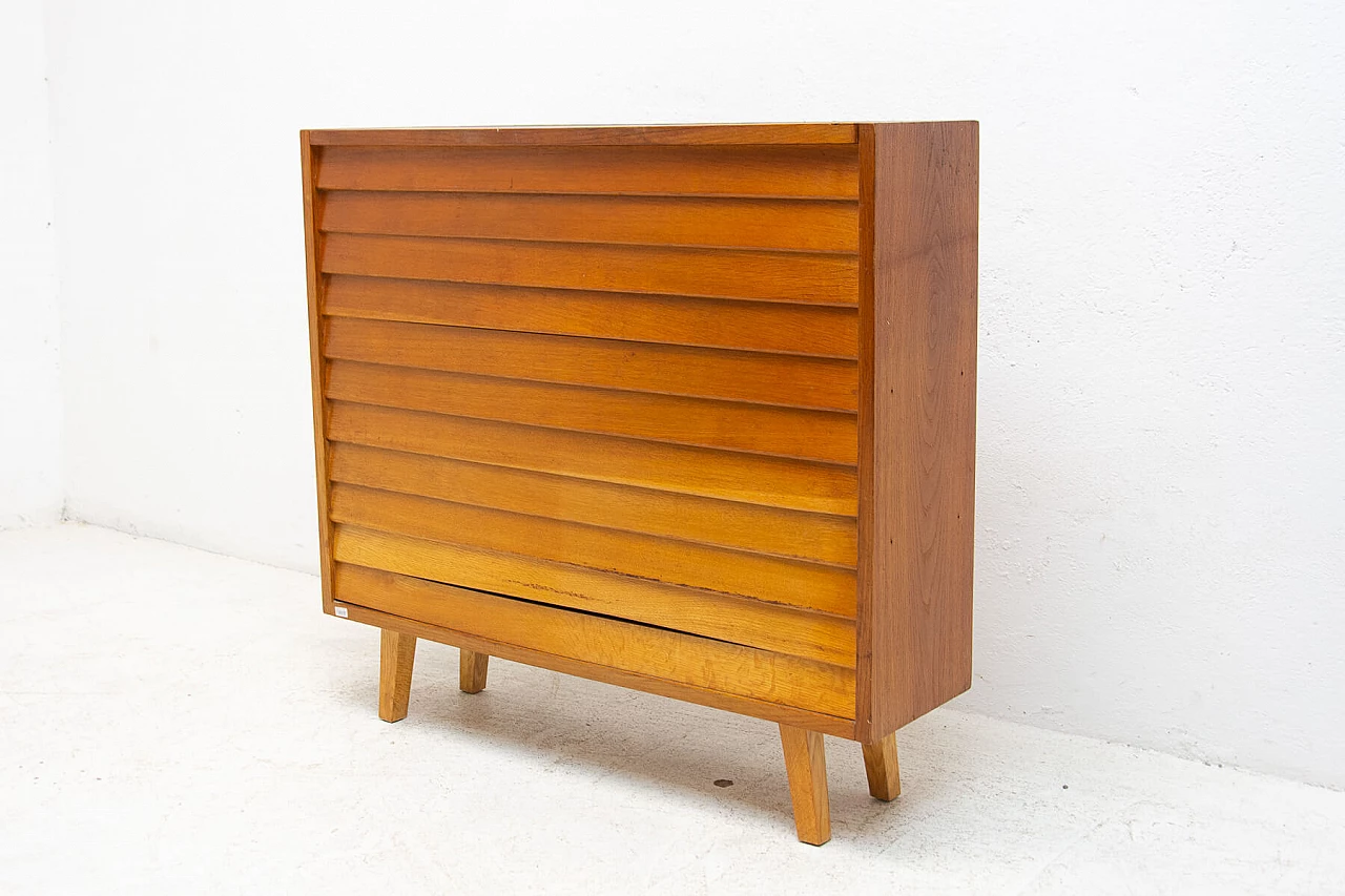 Oak and beech dresser with horizontal slats, 1960s 2
