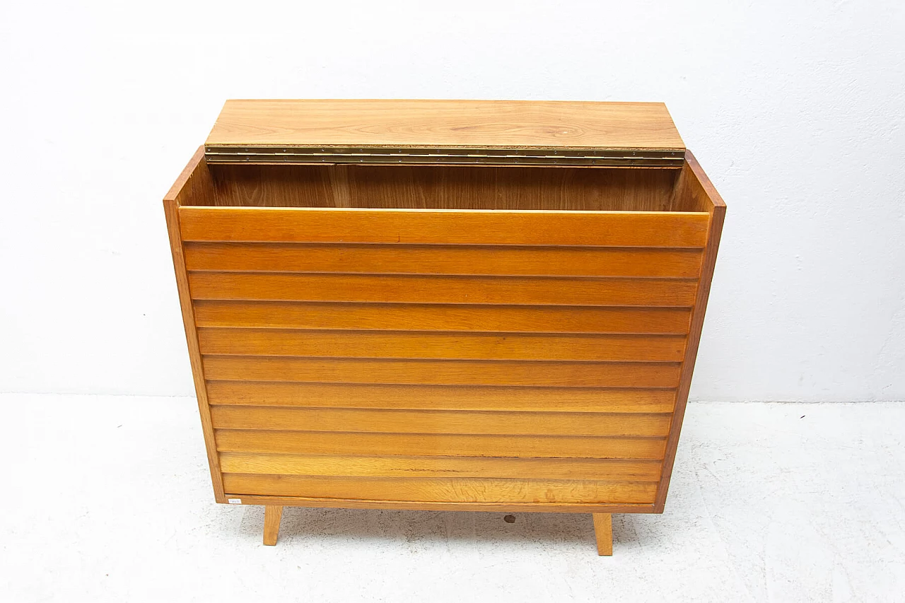 Oak and beech dresser with horizontal slats, 1960s 3