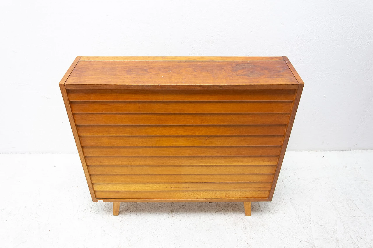 Oak and beech dresser with horizontal slats, 1960s 6