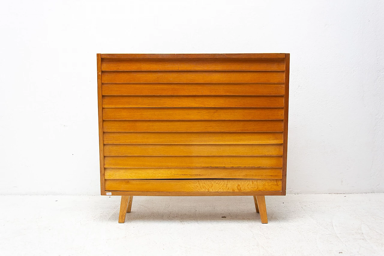 Oak and beech dresser with horizontal slats, 1960s 11