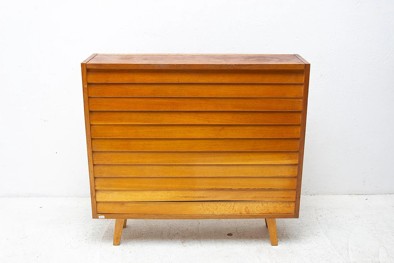 Oak and beech dresser with horizontal slats, 1960s 12