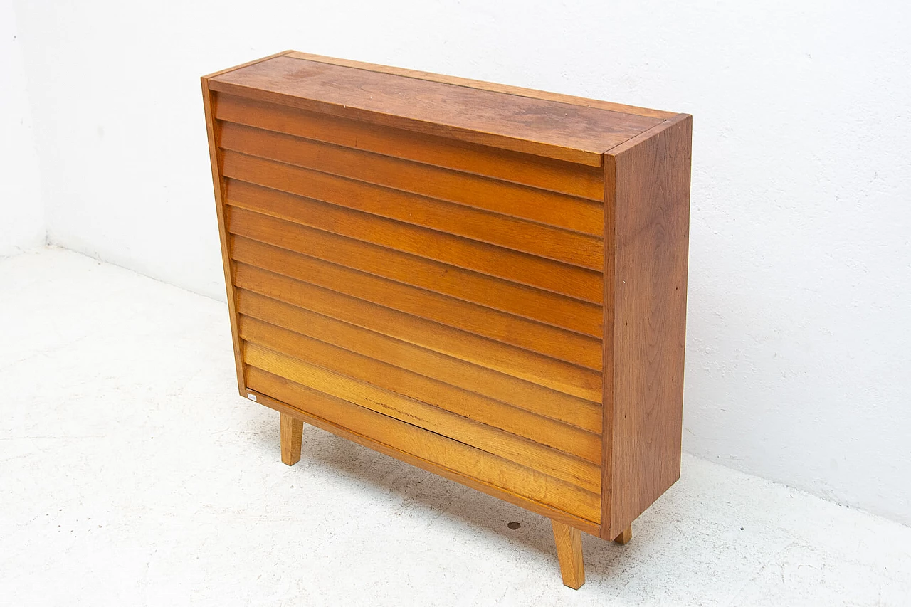 Oak and beech dresser with horizontal slats, 1960s 15