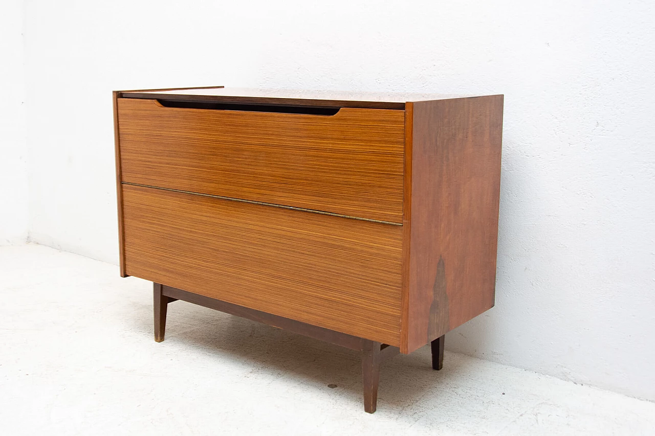 Two-drawer walnut dresser, 1970s 2