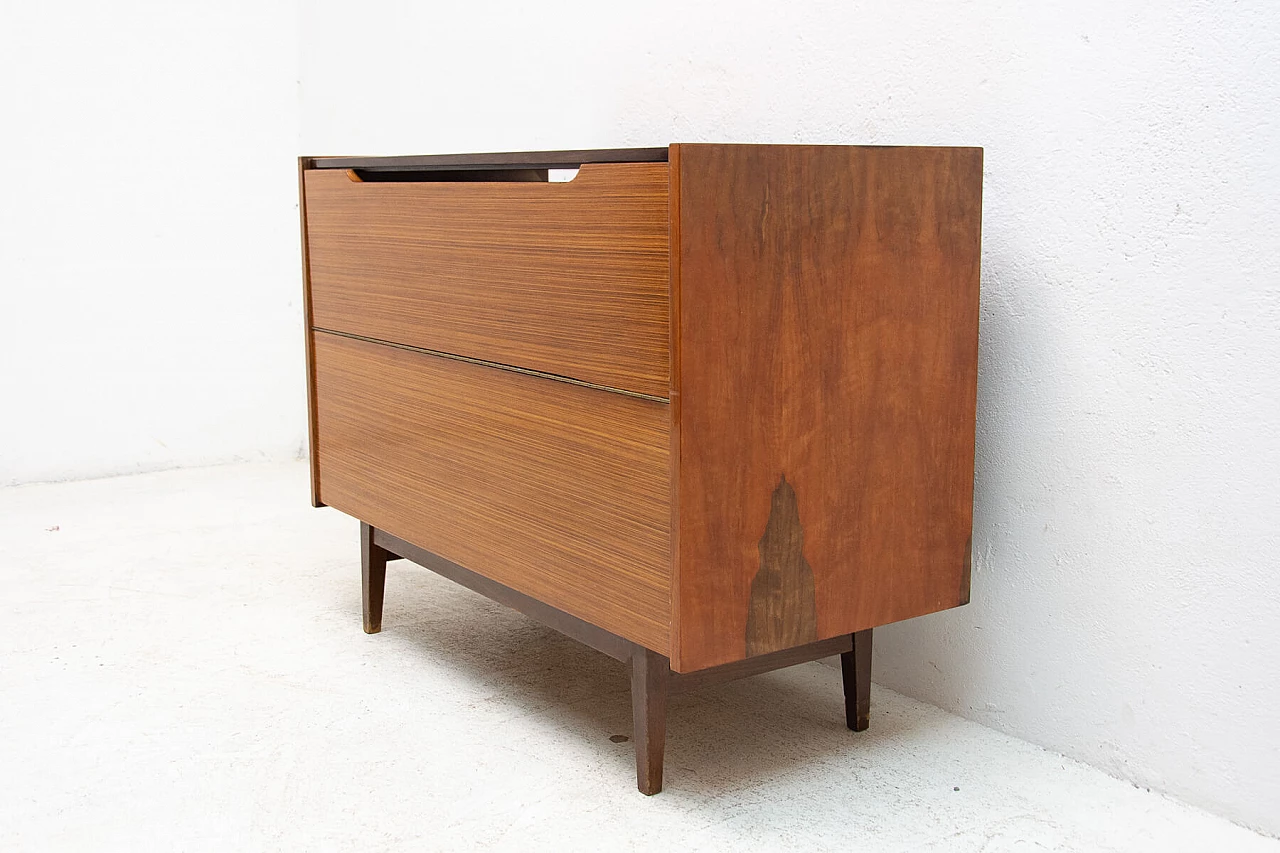 Two-drawer walnut dresser, 1970s 4