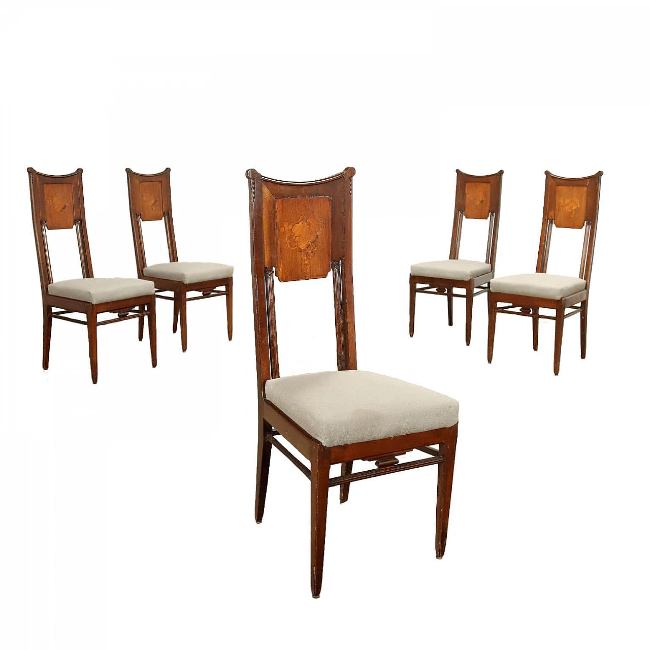 5 Liberty mahogany chairs, early 20th century 1