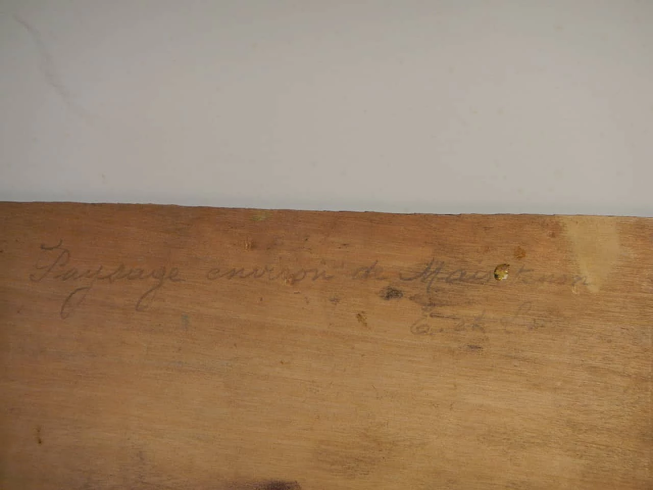 Des Champs, countryside landscape, painting on wood, early 20th century 1