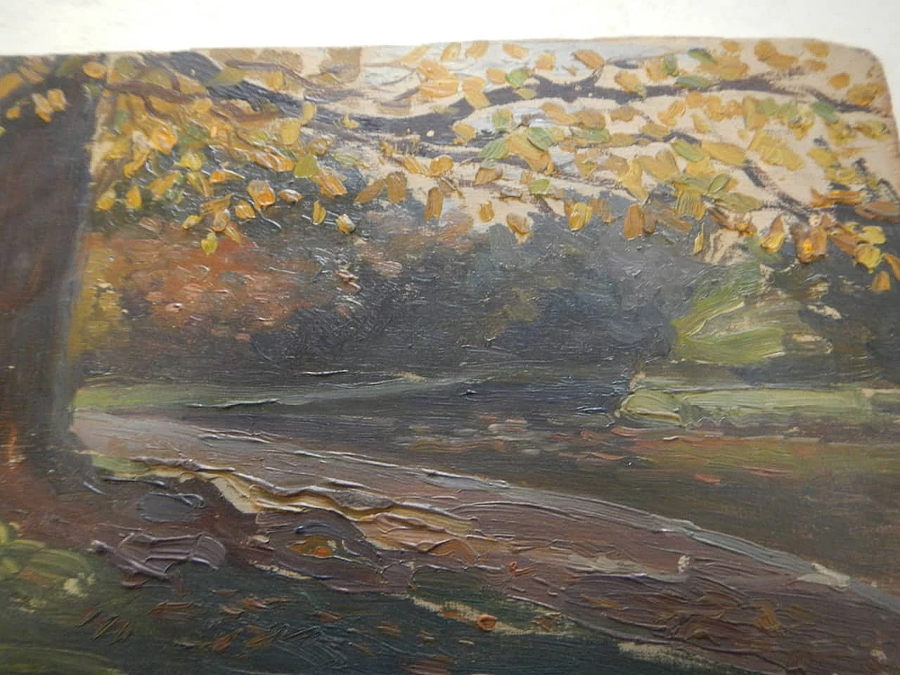 Des Champs, tree trunk, painting on wood, early 20th century 3