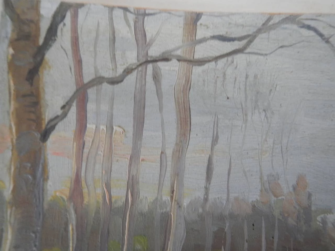 Des Champs, road, painting on wood, early 20th century 4