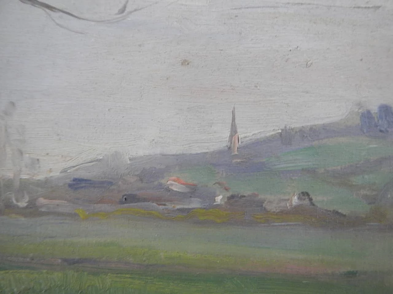 Des Champs, road, painting on wood, early 20th century 8