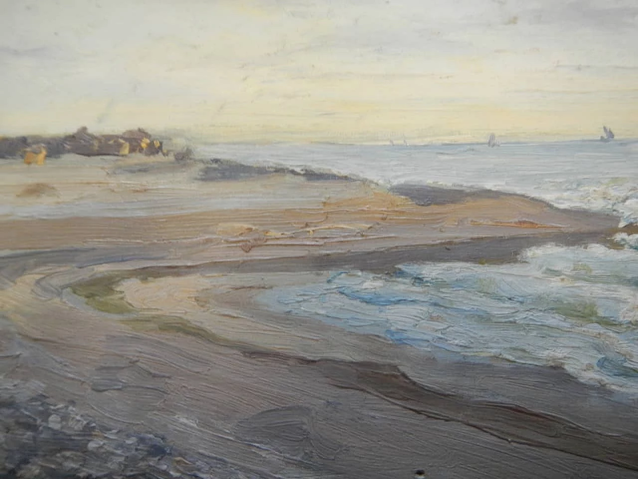 Des Champs, ocean, painting on wood, early 20th century 2