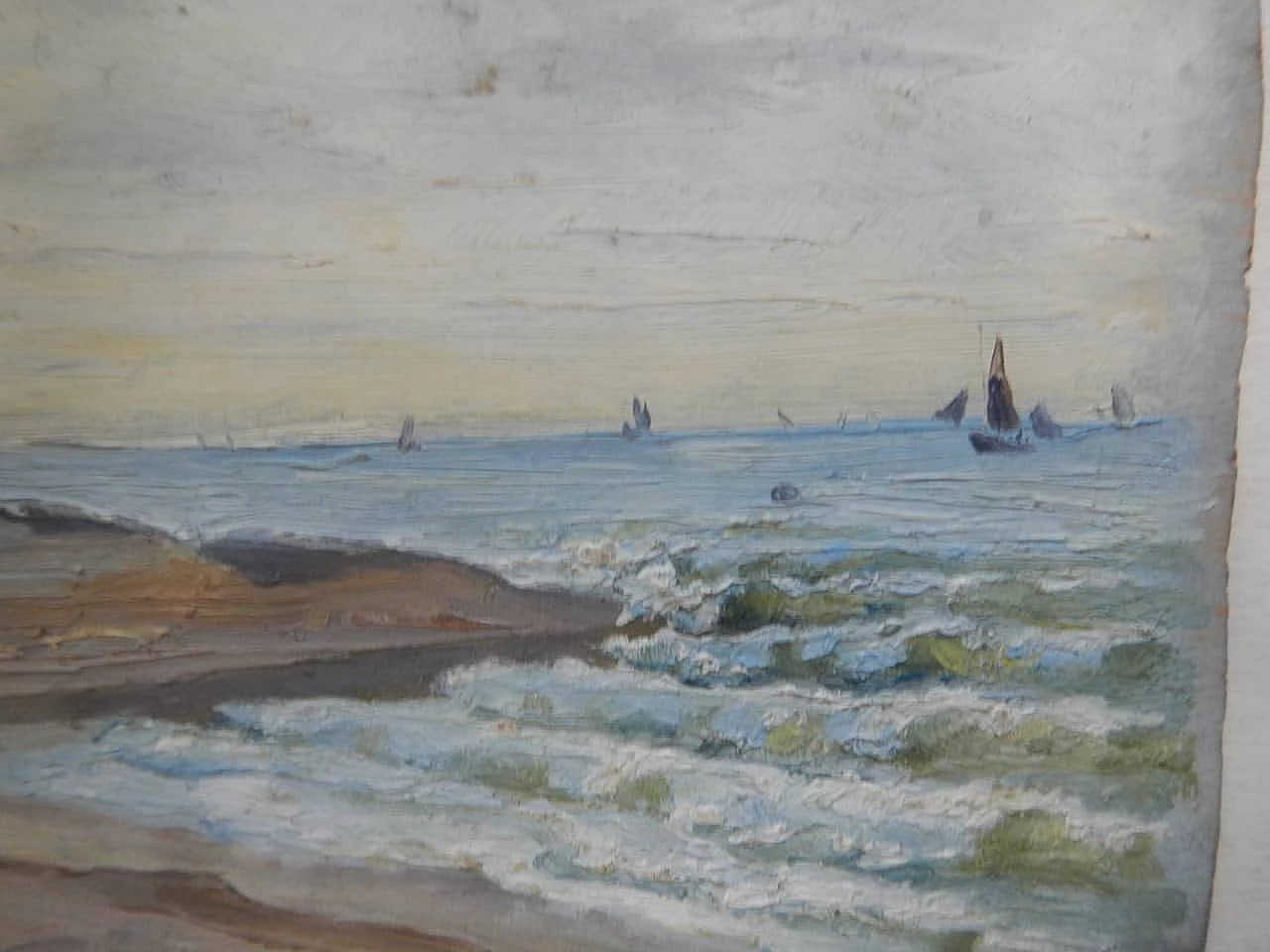 Des Champs, ocean, painting on wood, early 20th century 6