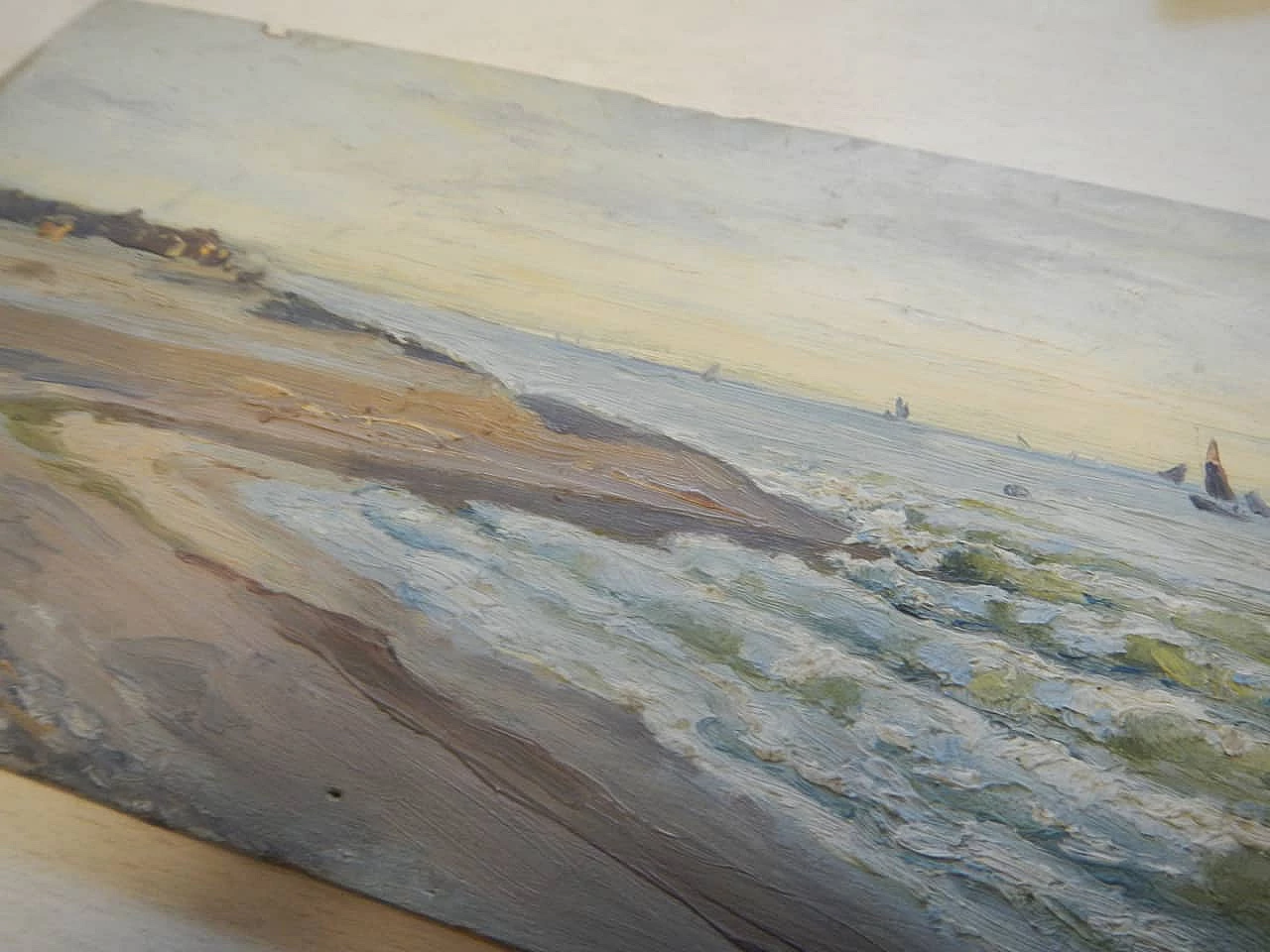Des Champs, ocean, painting on wood, early 20th century 7